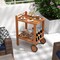Rolling 2-Tier Serving Cart with Wine Bottle Holders and Durable Rubber Wheels - 27" x 20" x 35.5" (L x W x H)